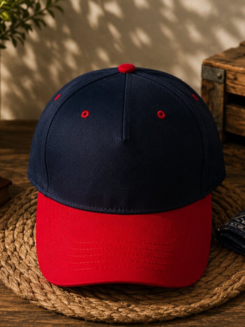 C.C Two-Tone Navy and Red Baseball Cap